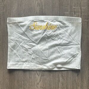 Forever 21 White Tube Top with Sunshine Embroidery